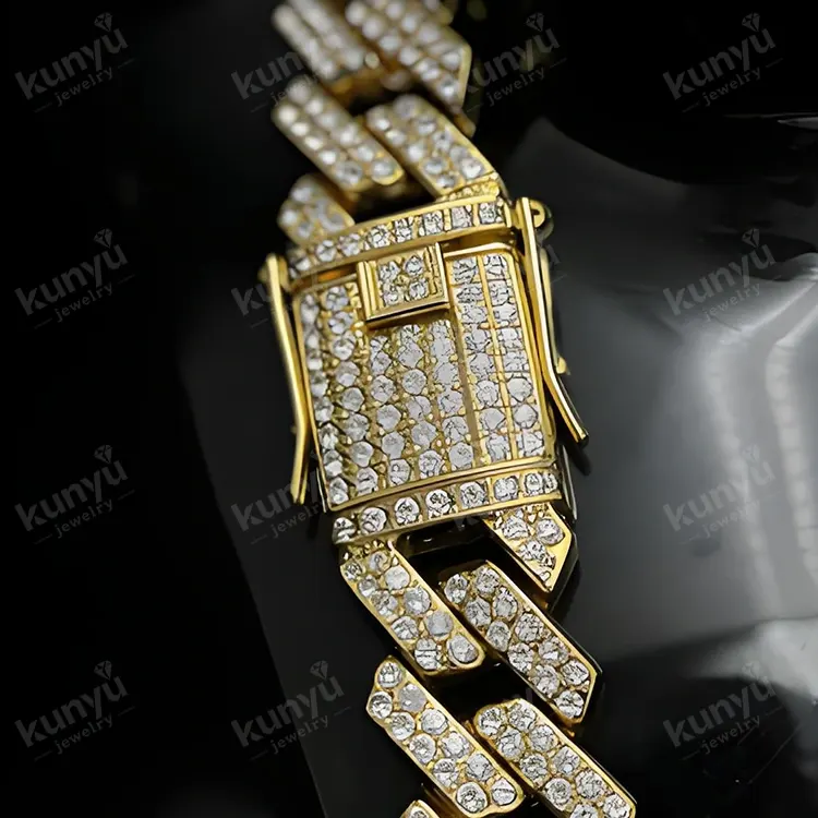 きらめくラインストーンのキューバリンクチェーン