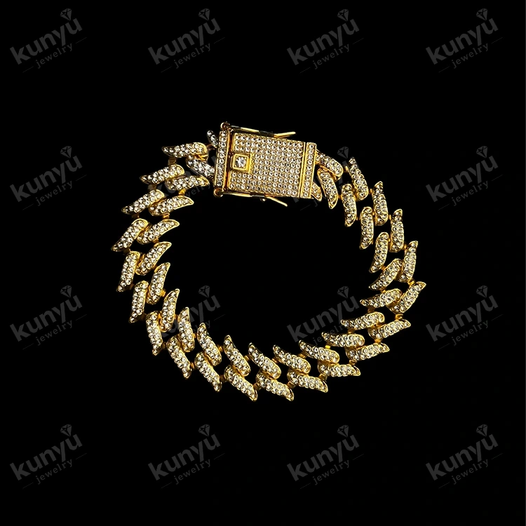Gold plated hip hop bracelet